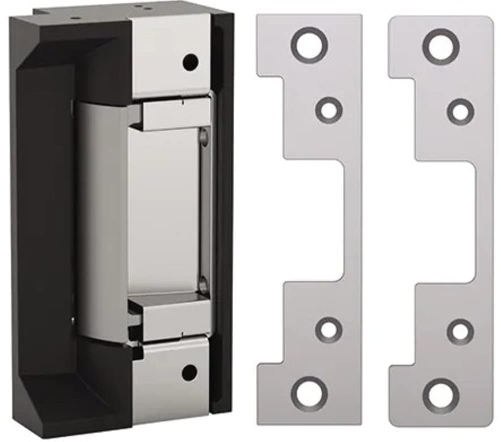 HES 5000C-12/24D-630 Series 5000C Universal Electric Strike Complete Pac for Latchbolt Locks, Satin Stainless Steel, Dual Voltage 12/24 VDC/VAC, Includes the 501 and 501A Faceplates