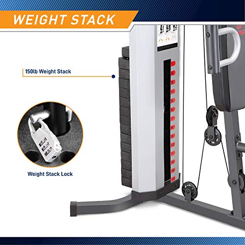 Marcy MWM-988 Multifunction Steel Home Gym 150lb Weight Stack Machine