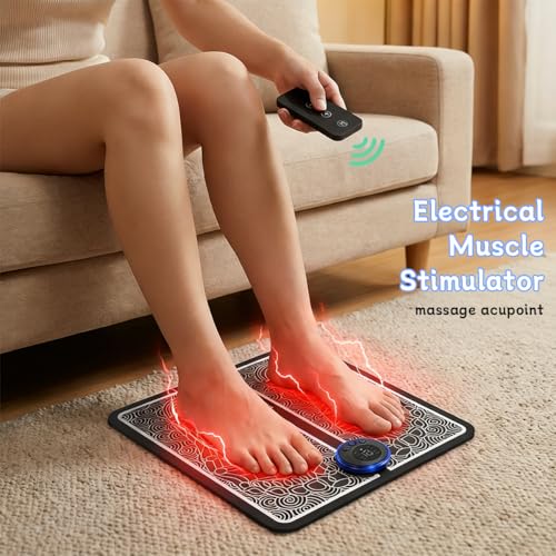 Foot Massage mat for Acupressure, with Remote Control, Leg and Foot stimulating Massage mat, Improves and Promotes Muscle ...