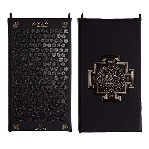 ShaktiMat Classic Acupressure Mat Level 2 Intensity in Shakti Black, Relieves Stress & Tension, Promotes Relaxation & Focu...