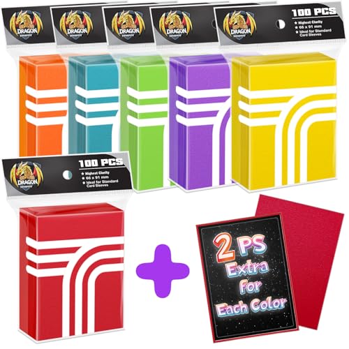 Toyopeny 600 and 12 Matte Card Sleeves - 6 Colors Premium Card Protectors for TCG, Sports Cards, Magic & Collectibles Aci...