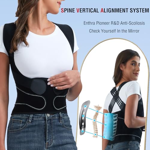 Enthra Back Brace Posture Corrector for Women and Men with Spine Vertical Alignment System, Lower Back Pain Relief, Back S...