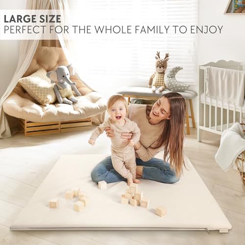 Stylish Padded Baby Play Mat for Your Boy or Girl - Extra Thick & Super Soft Vegan Leather Floor Mat Creates A Safe Play A...