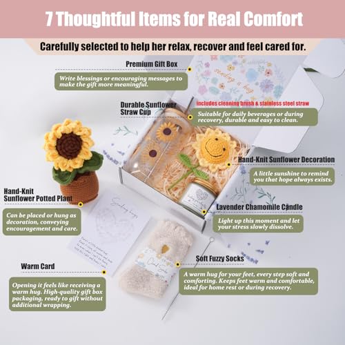 Get Well Soon Gift Baskets for Women – Surgery Recovery Gifts for Women, Feel Better and Thinking of You Care Package