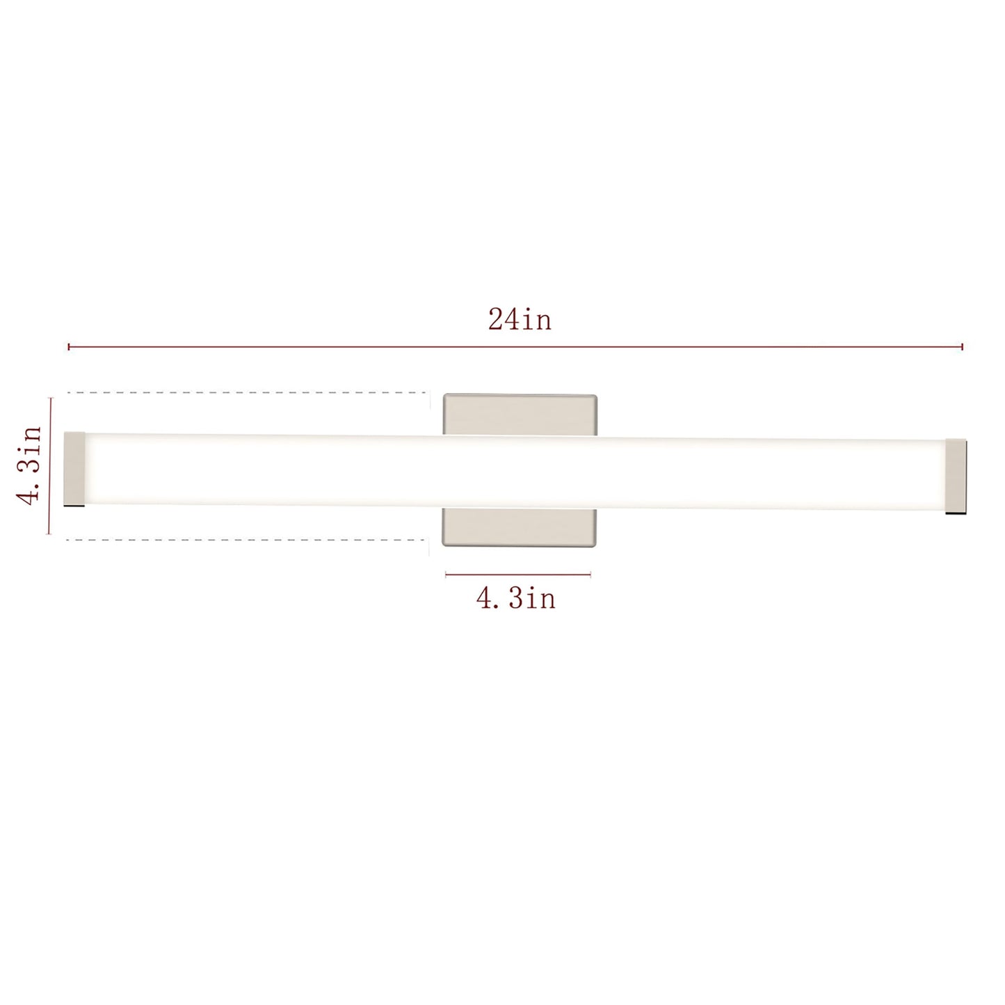 YHTlaeh Bathroom Vanity Light Brushed Nickel 24in 14W LED Wall Bar Fixture Model 7610