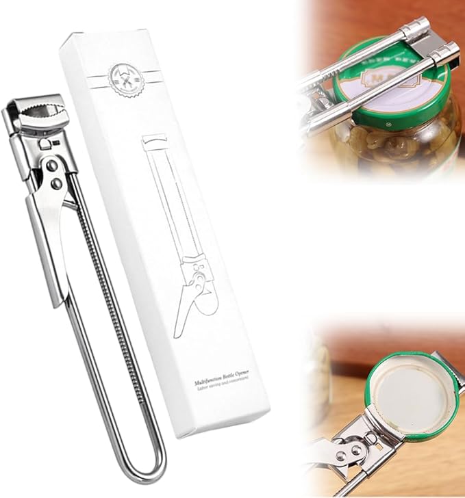 Jar Opener for Weak Hands, 2026 New Stainless Steel Adjustable Jar Lid Opener, Multifunctional Can Opener Kitchen Accessories, Easy Grip Lid Opener Kitchen Tool (1, Large)