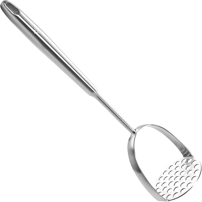 Potato Masher Stainless Steel - Mashed Potato Masher Kitchen Utensil，14" Potato Smasher For Potatoes, Bean, Vegetable & Fruits，Pet Food, Metal Avocados Smasher Tool, Dishwasher Safe, Christmas gifts