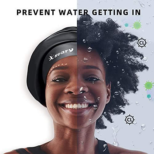 Keary Extra Large Swim Cap for Braids and Dreadlocks Extensions Weaves Long Hair, Waterproof Silicone Cover Ear Bath Pool ...
