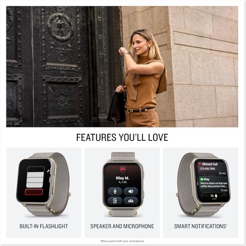 Garmin® Venu® X1, Thin and Lightweight GPS Smartwatch, AMOLED Display, Advanced Health and Fitness Features, Soft Gold wit...