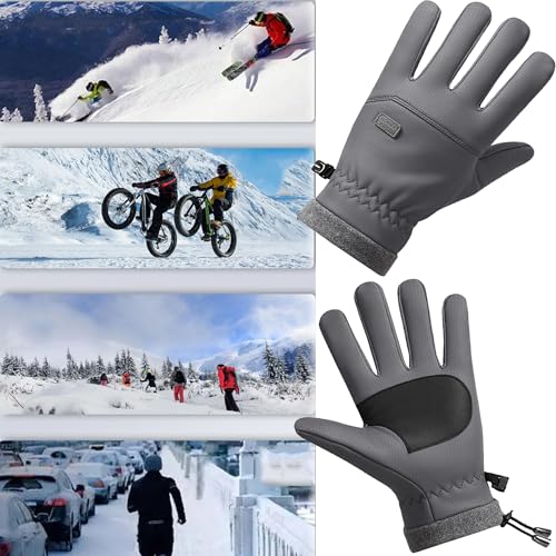 CLeemuziN Men Winter Ski Gloves Cold Weather Thermal Cycling Gloves Touchscreen Snowboard Mitts Non-Slip Outdoor Sports Women