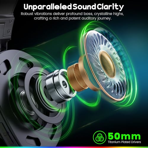 WESEARY Wireless Gaming Headsets for PC, PS5, PS4, Switch, Mac, 2.4GHz Wireless Gaming Headphone with ENC Noise Canceling ...
