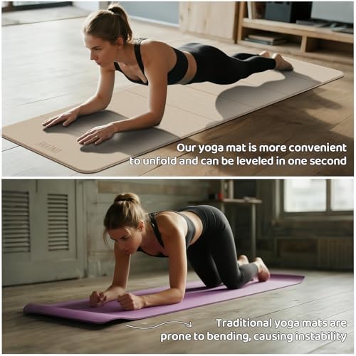 ONLYHE Foldable Yoga Mat,Exercise Mats for Home Workout,Comfortable and Durable,8mm Thick-Portable Folding Mat,Non Slip,Pi...