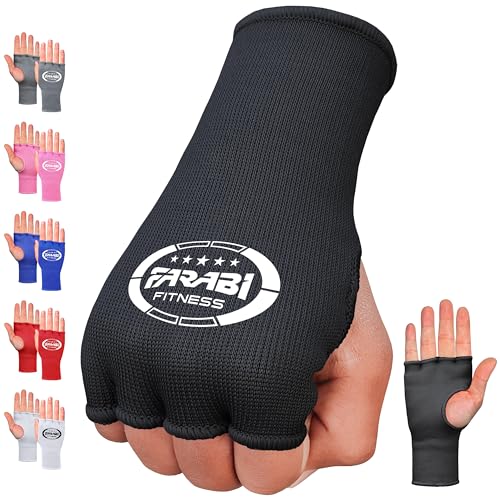 Farabi Sports Boxing Hand Wraps Half Finger Elasticated Inner Gloves for Punching Boxing Bandages for MMA, Muay Thai, Trai...