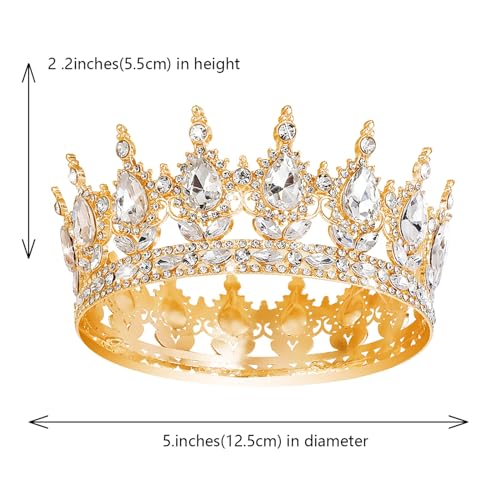 YOUlDIANZI Queen Crown Rhinestone Wedding Crowns and Tiaras for Women Costume Party Hair Accessories Princess Birthday Cro...