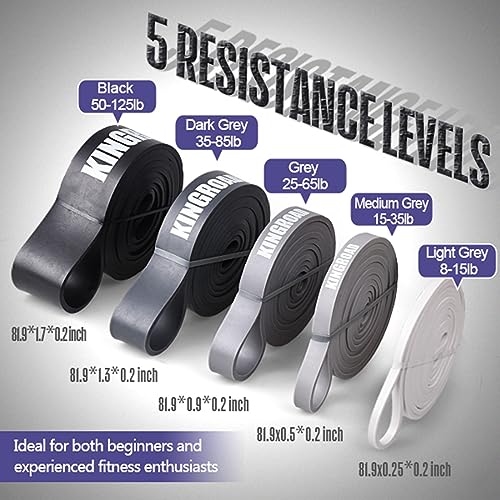 Resistance Band Pull Up Assistance Bands,Set of 5 Resistance Heavy Duty Exercise Stretch Fitness Bands for Stretching Powe...