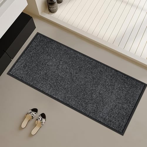 Azadx 2'x4' Indoor Outdoor Door Mat Heavy Duty Front Door Mat Ultra Absorbent Muddy Dirt Resist Welcome Door Mats Non-Slip...