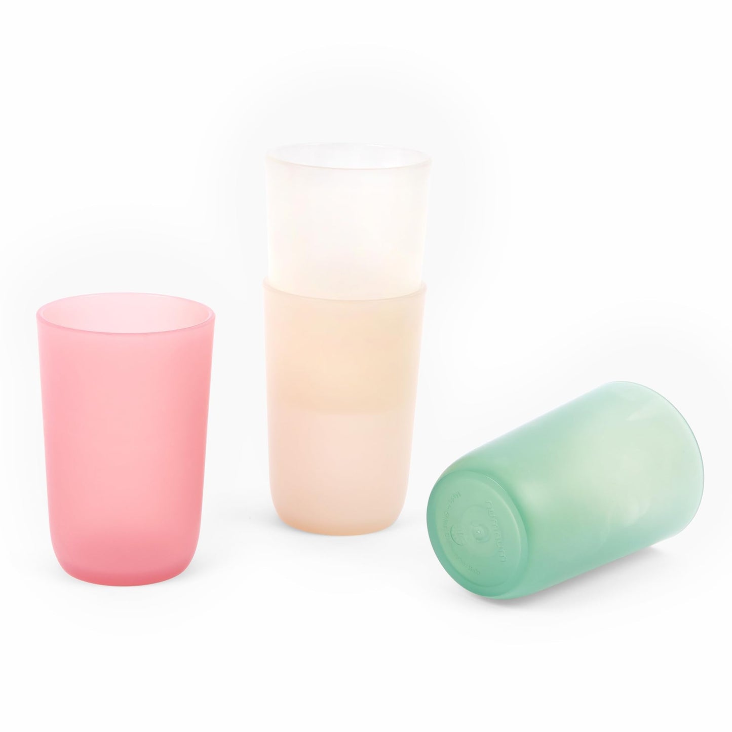 NumNum Silicone Training Cup for Babies 18+ Months – 5.2oz Non-Slip, Easy-Grip Baby Cup for Self-Feeding – Open Cup for Toddlers, 100% Food-Grade, BPA-Free, Dishwasher Safe, 4 Pack Enchanted Garden