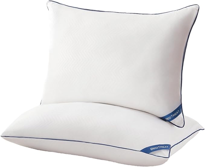 BedTreat Bed Pillows for Sleeping, Super Soft Down Alternative Pillows Standard Size Set of 2, Cooling Hotel Quality Pillows for Back, Stomach or Side Sleepers