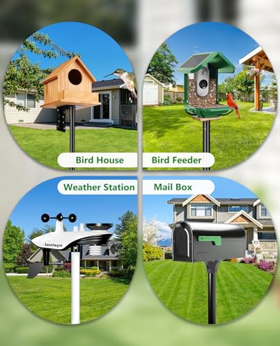 304 Stainless Steel Pole Stabilizer Stand Base: Heavy Duty with 6 Sharp Prongs for 0.7" to 1.1" Outdoor Bird Feeder House ...