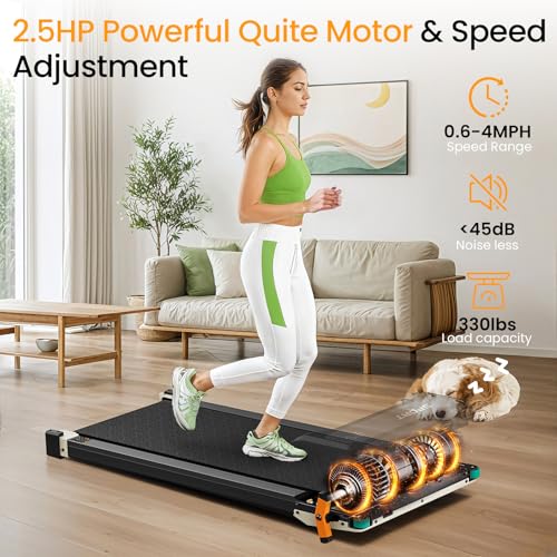 2 Side Walking Pad Treadmill with Incline Massage Function, 2 in 1 Under Desk Treadmills Walking Pad and Foot Massager for...