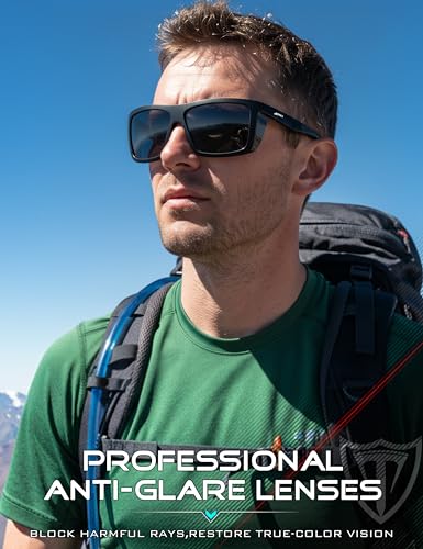 ATTCL Sports Polarized Sunglasses for Men: Secure Anti-Slip Lightweight TR90 Square Frame UV Protection for Driving Fishing