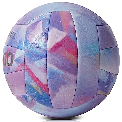 PECOGO Volleyball Size 5 PU Leather Soft Indoor Outdoor Volleyballs Sports Training Game Play Ball for Beginner, Teenager,...