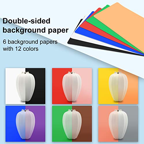 Photo Studio Light Box, PULUZ Mini Folding Lightbox LED Ring Light Portable Photo Box Shooting Tent Box Kit 12 Colors Back...