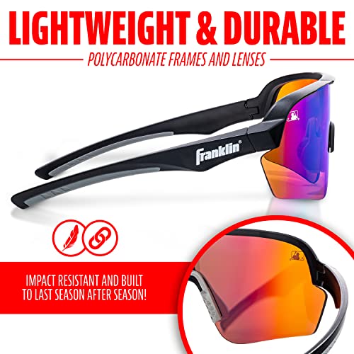 Franklin Sports Baseball + Softball Sunglasses - Men's + Women's Sports Sunglasses - Flip Up Shades + Non Flip Glasses