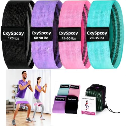 CxySpcoy 4 Levels Booty Resistance Bands Upgrade for HIPS & Thigh Glutes, Pilates, Leg Butt Stretch Upgrade for Women and ...