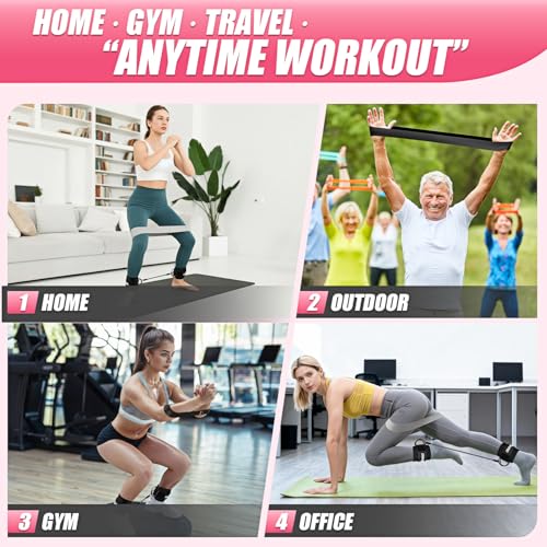 Ankle Resistance Bands with Cuffs, Resistance Bands Set for Working Out, Leg and Glute Exercise Bands – Home Gym Workout E...