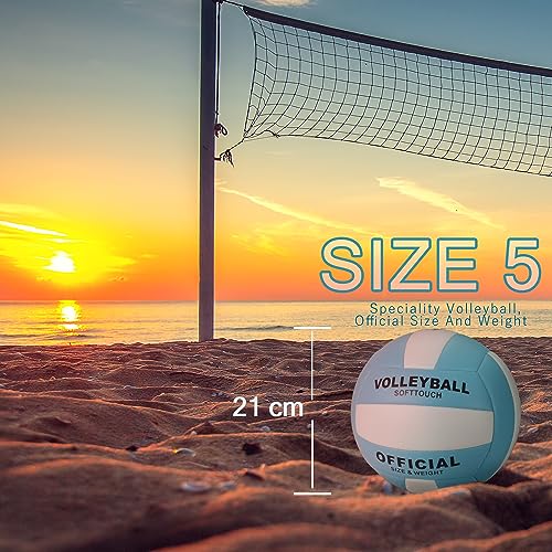 UUBEMM Volleyball Soft Touch for Indoor Outdoor Beach Park Games Gym Practice,Official Size Backyard Volleyballs with Pump...
