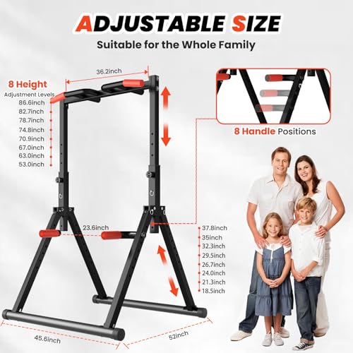 DOBESTS Power Tower Pull Up Bar Free Standing, Adjustable Foldable Pull Up Station, Home Gym Strength Training Equipment 7...