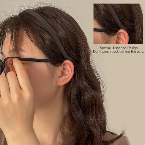 TOBATOBA Headbands for Glasses Wearers No Pressure No Headache Comfortable Hairbands Square Sunglasses Headband for Women ...