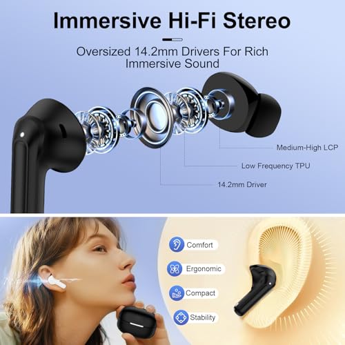 Earbuds Wireless Bluetooth 5.4 Headphones in Ear Buds with Mic for Samsung Galaxy S25 Ultra S25 FE/Edge A17 A36 S24 FE S2...