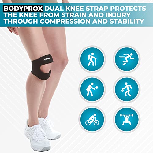 Bodyprox Patellar Tendon Support Strap (Large), Knee Pain Relief Adjustable Neoprene Knee Strap for Running, Arthritis, Ju...