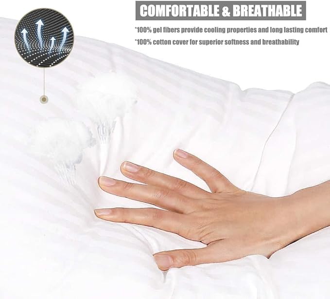 tuphen-Bed Pillows for Sleeping 2 Pack, Cooling Gel Pillows, Ultra Soft Breathable Down Alternative Pillows, Hotel Luxury Collection Pillows for Back, Stomach or Side Sleepers (Standard (Pack of 4))