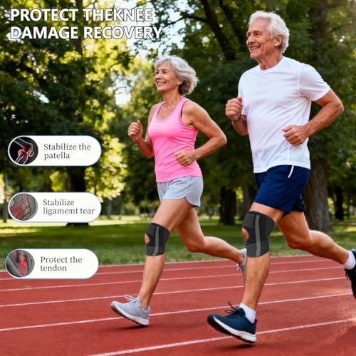 Realtop Knee Brace with Side Stabilizers for Knee Pain Relief Adjustable Compression Support with Breathable Air Mesh for ...