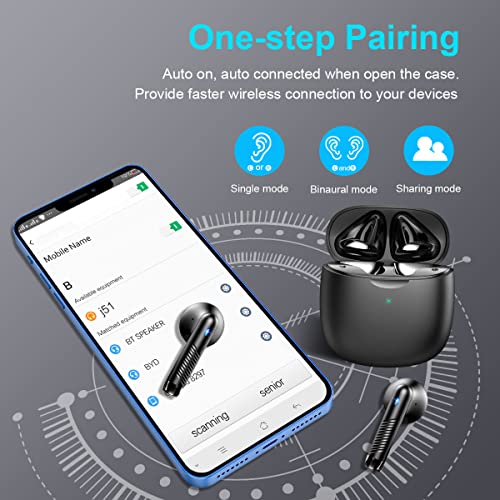 Wireless Earbuds, Bluetooth 5.4 Earbuds Stereo Bass, Bluetooth Headphones in Ear Noise Cancelling Mic, Earphones IP7 Water...