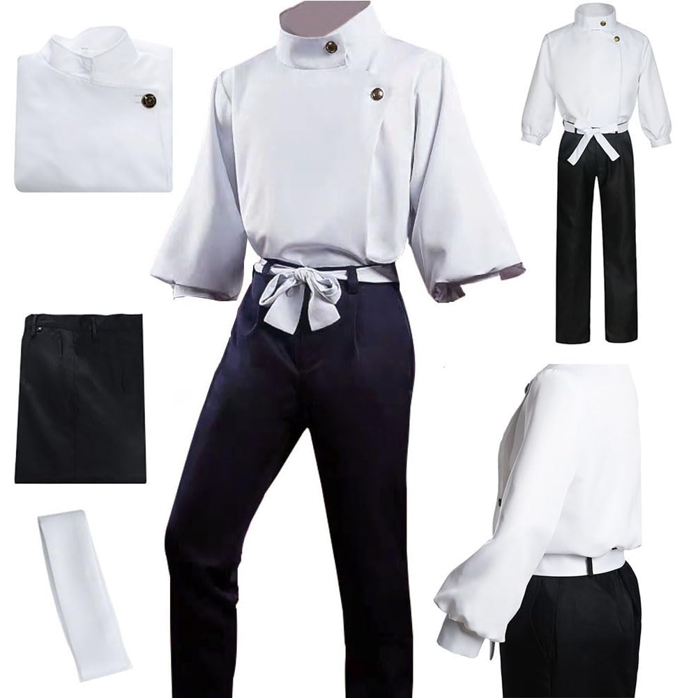 Oikawa Okkotsu Yuuta Cosplay Costume Okkotsu Yuuta Cosplay Outfit School Uniform Kimono Full Set(White,3XL)