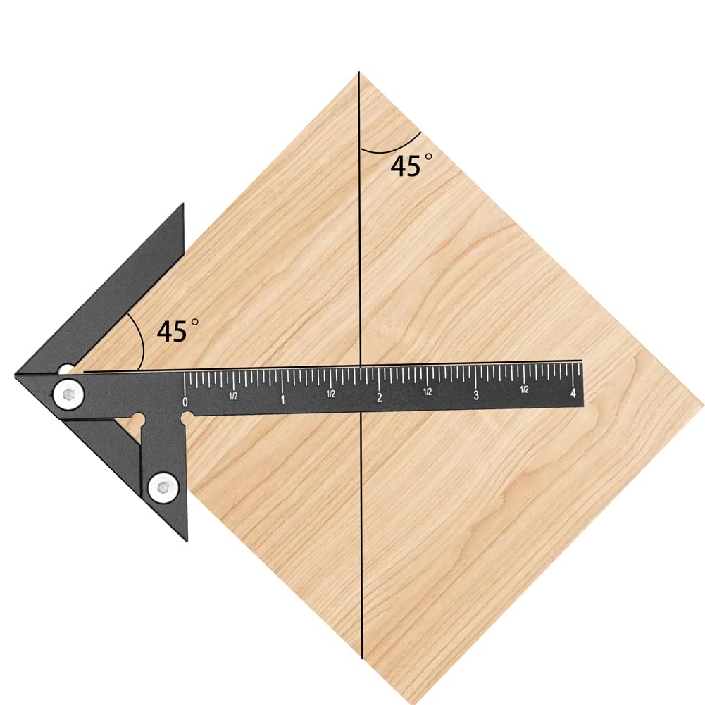 Aluminum Imperial Circle Center Positioning, 45/90 Degree Positioning Ruler, Right Angle Positioning, Centerline Positioning, Multi-Function Arrow Ruler, High-Precision Measuring Ruler,044BK