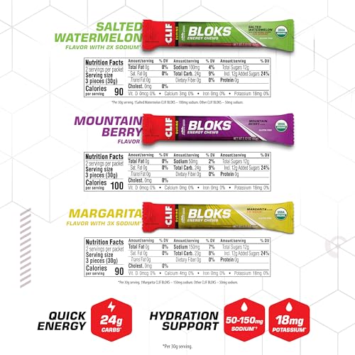 CLIF BLOKS - Energy Chews - Variety Pack - Non-GMO - Plant Based - Fast Fuel for Cycling and Running - Quick Carbohydrates...