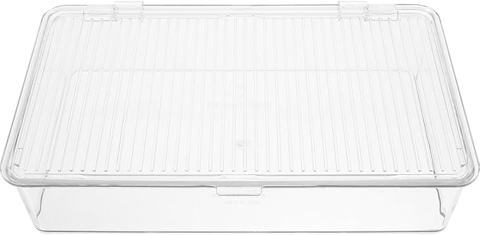 Transparent Flatware Tray Kitchen Drawer Organizer With Lid, Plastic Kitchen Cutlery Tray and Utensil Silverware Storage Container with Cover, Multi-Purpose Storage Box for Bathroom, Office, and Dorm