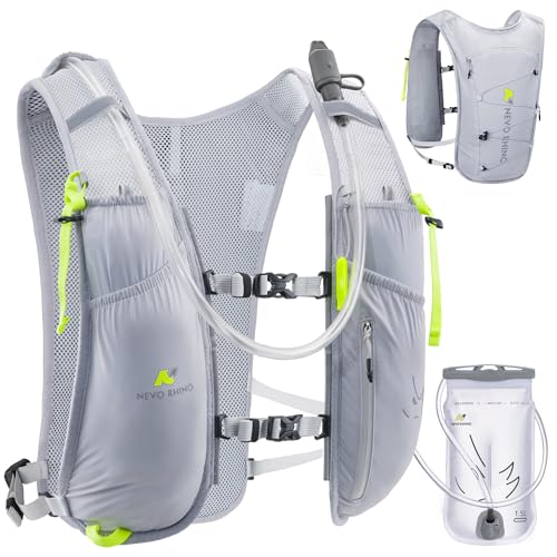N NEVO RHINO 5.5L Running Vest for Women Men, Lightweight Hydration Vest with 1.5L Water Bladder, Breathable Water Backpac...