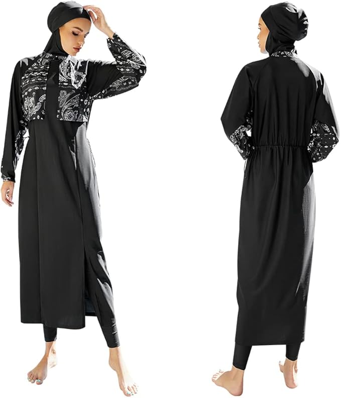Muslim Swimsuits for Women Modest Islamic Arabic Swimwear Burkini Full Cover Hijab Top Pants Swimming Cap Bathing Suits