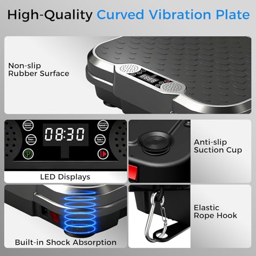 AoraPulse Vibration Plate Exercise Machine, Vibration Plate for Lymphatic Drainage Weight Loss, 400 Lbs Capacity Full Body...