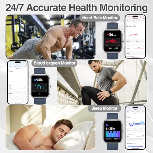 Smart Watch for Women Men with Bluetooth Call, Alexa Built-in Smartwatch, 1.83"DIY Dial Fitness Watch with Sleep Heart Rat...