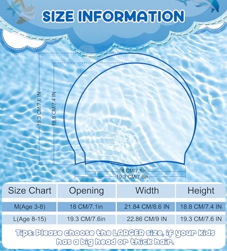 Aegend 2 Pack Kids Swim Cap for Girls Boys Age 3-15, Waterproof Durable Silicone Swimming Cap for Long or Short Hair, Comf...