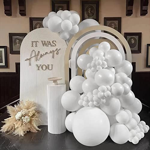 FOTIOMRG 120pcs 5 inch White Balloons, Small White Latex Party Balloons Helium Quality for Birthday Graduation Baby Shower...