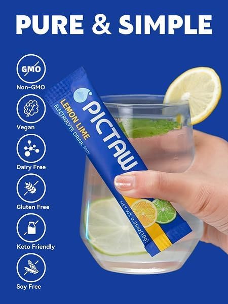 PICTAW Electrolytes Powder Packets - Hydration Packets, Liquid Daily IV Hydrate Packet for Dehydration Relief and Rehydrat...