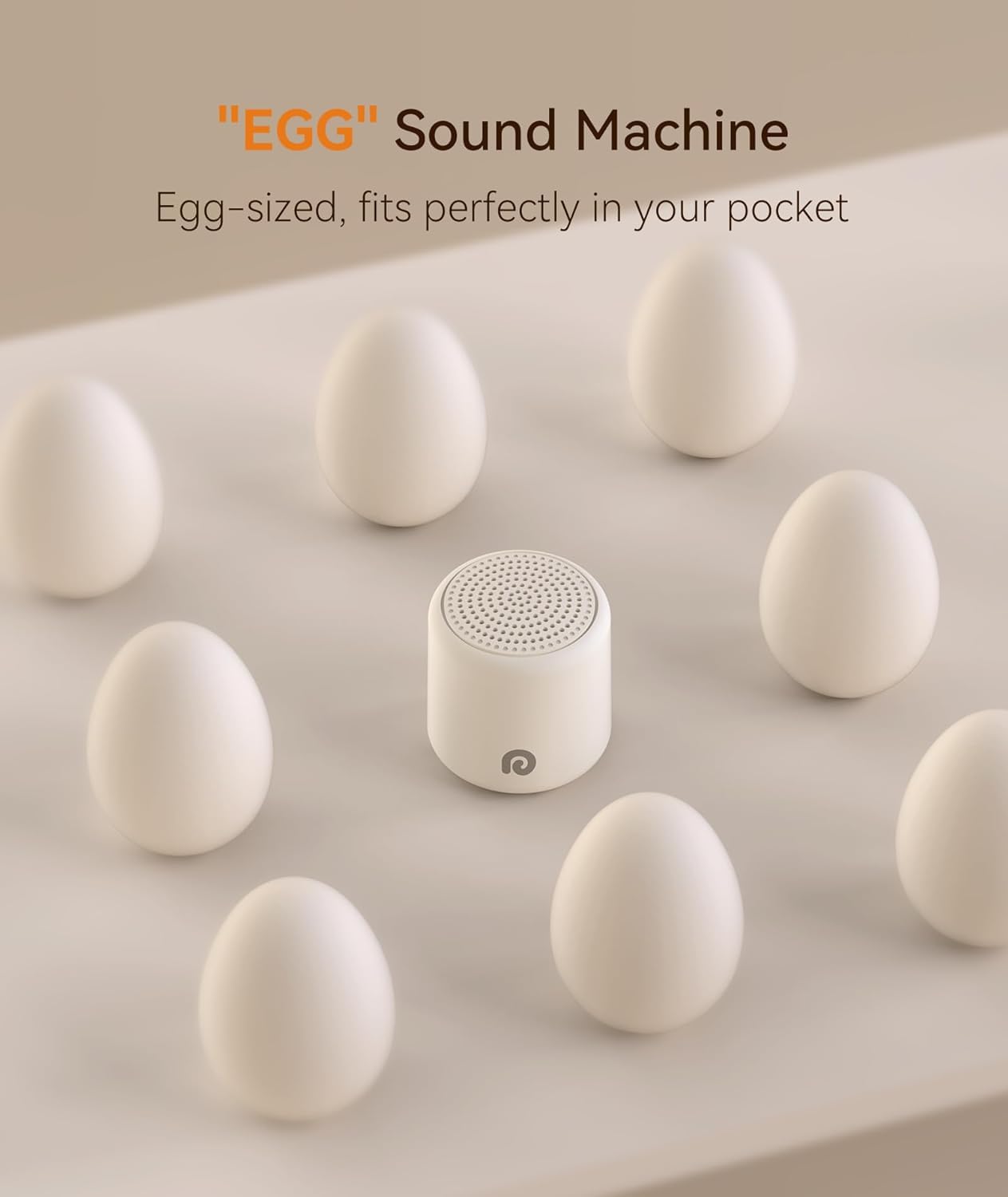 Dreamegg Travel White Noise Machine - Portable Sound Machine for Baby Adults, Travel Sound Machine for Sleep, 16 Nature Sound, Timer, White Noise Machine for Sleeping Gift, 2 Pack, White&Wood